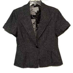 White House Black Market Gray Short Sleeve Jacket